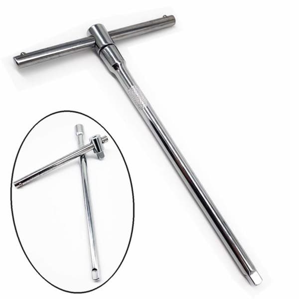 Tennpluggpipe sett 14/16mm + 3/8\" - T-håndtak - Krom-vanadium stål - Varmebehandlet