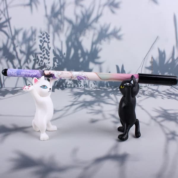 stykker kattepapirholder, dansende penneholder, skrivebordspenneholder