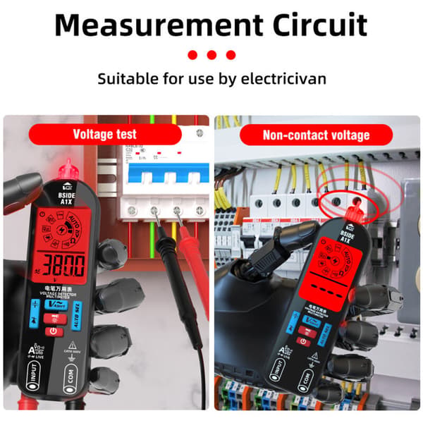 Automatisk Multimeter, Smart Digital Multimeter, Amperemeter, Voltmeter, USB Genopladelig med Stor Farveskærm