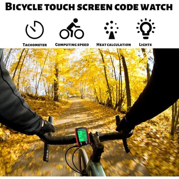 Cykelcomputer, IP54 vandtæt cykelcomputer med LED-baggrundsbelyst display, speedometer og cykeltæller