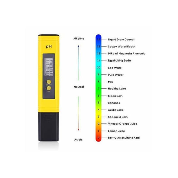 ATC bärbar digital pH-mätare, 0–14 pH, LCD-display, ±0,1 pH noggrannhet