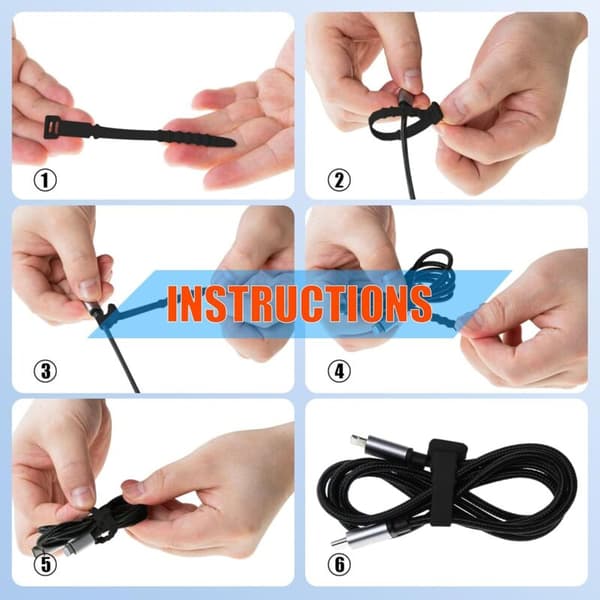 Genanvendelige silikonekabelbindere, 11,3 cm kabelorganisator, elektrisk kabelklemme til USB-kabelstyring, desktop PC-kabelstyring (11,3 cm, 20..