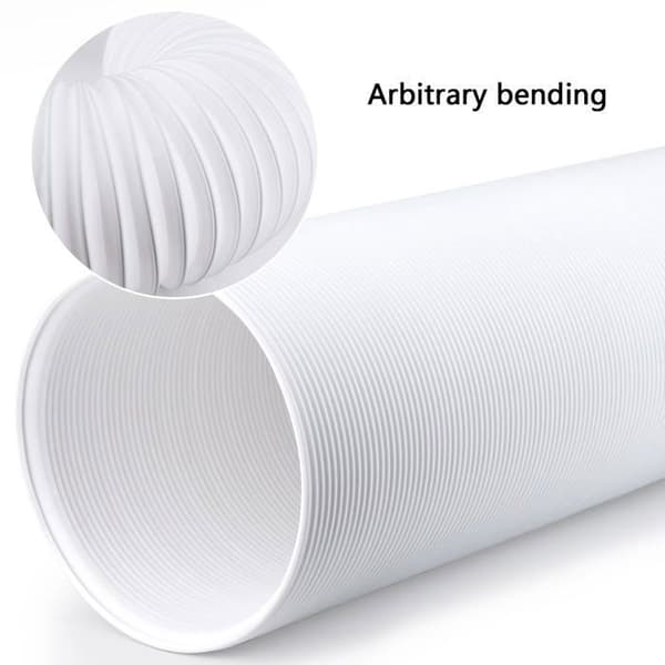 2m bärbar luftkonditioneringsavgasrör - 130mm (13cm) diameter, vit PP, universal