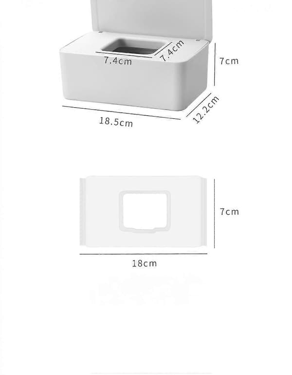 Paper Towel Box With Lid, Pp Make Bracket Home/Office/Car Decoration Rectangular (18.5  12.2  7cm White)