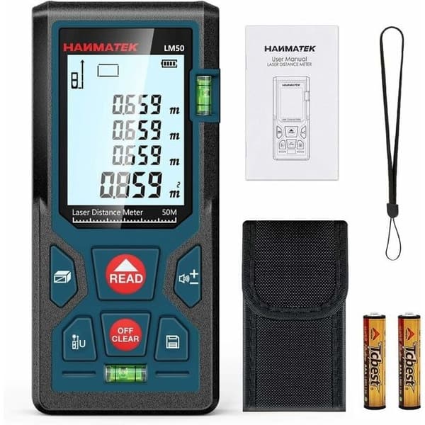 LM50 Digital Laser Avstandsmåler - 50 m - ±1,5 mm - IP54