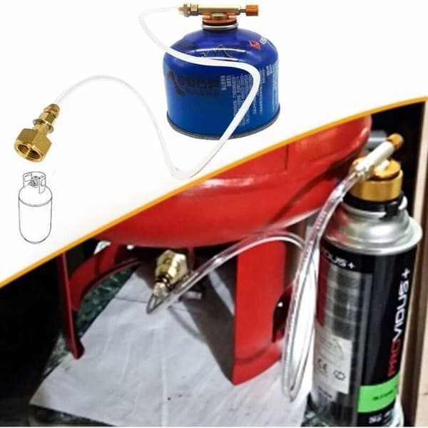 Gaspatronadapter til udendørs gasmadlavning - Dyseadapter til LPG, flad cylinder, flaskeadapter