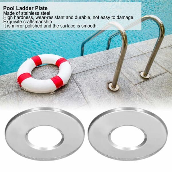 Täckplåtar för poolstege i rostfritt stål - set om 2, för rör med 5 cm diameter