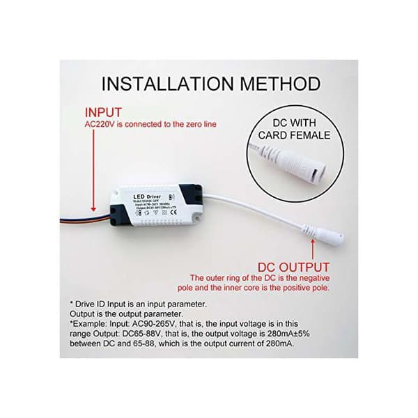 24-36W LED-driver - Pakke med 2 - DC-kontakt - For innendørs taklamper