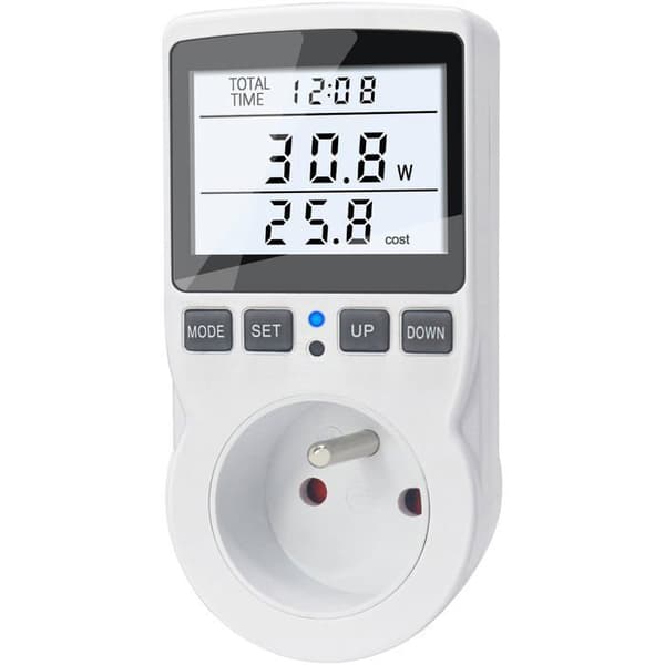 KETOTEK Plug-in Wattmeter, Strømmåler, Bakgrunnsbelyst LCD-skjerm, 11 Moduser