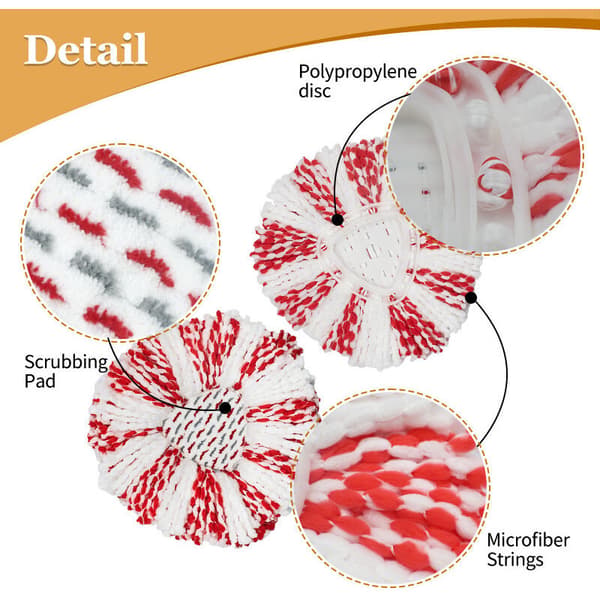 Mikrofiber Erstatningsmoppehoveder, Genanvendelige Moppehoveder til Vileda Turbo 3 i 1 EasyWring&Clean Spin Mop, Vaskbare Erstatningsmoppehoveder, 3 Styk