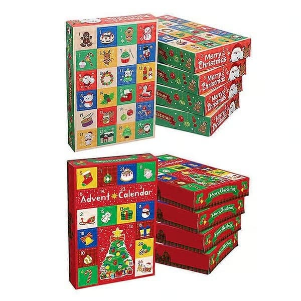 DIY Adventskalender Jule-nedtelling med 24 pappesker for skatter, tom julekalender - 2026 B