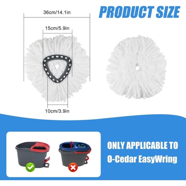 4 erstatningsmopphoder for Vileda-mopper, hvite reservedeler for Vileda Turbo-mopper, mopphoder for Vileda-mopper