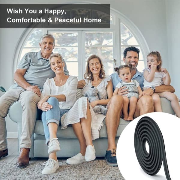 Dörrtätning, 10m PVC - Längd 10m - Spår 4mm - Djup 7mm