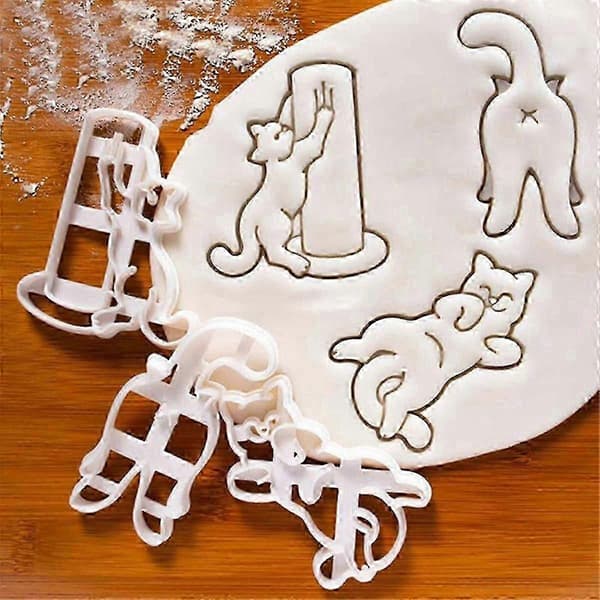 Plastik Katteudstikkere Kitty Butt Form DIY Kiks Cookie Form Stempel Bageudstyr DIY Kiks Håndform Bageartikler