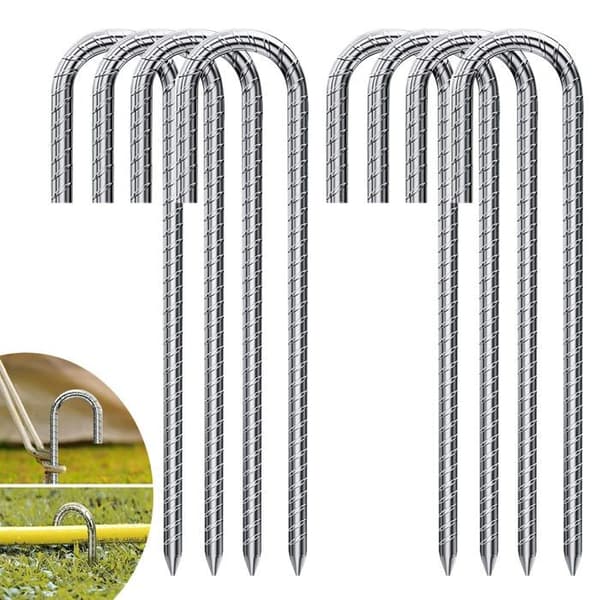 30 cm jordankre - J-krog - Galvaniseret stål - Ø 8 mm