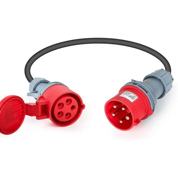 Campingadapterplugg, 32A hann til 16A hunn 5-pinners strømadapter, 32A til 16A adapterkabel, 1 meter