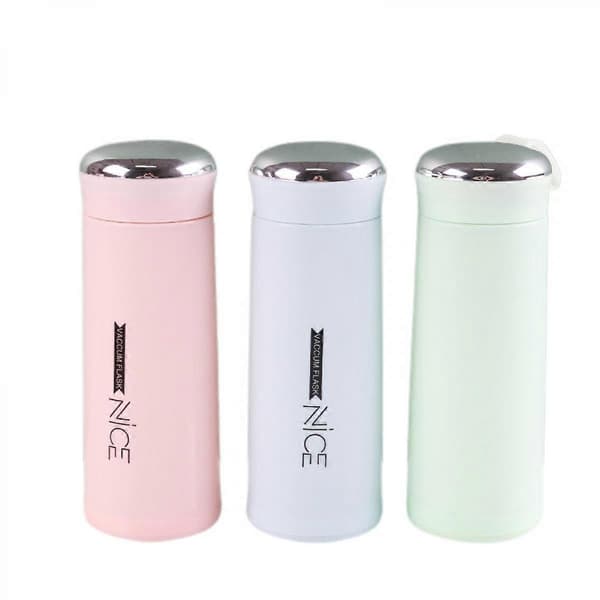 400 ml glas bærbar vandkop til studerende, dobbeltlagsisolering, pink