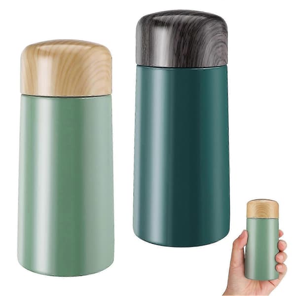 2x 150 ml Mini Termosflaske i Rustfritt Stål Vakuumisolert for Skole, Reise, Barn