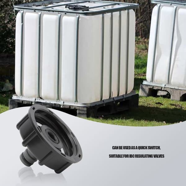 IBC-adapteri S60x6 – 2 kappaletta, 1/2\" (60 mm) ulostulo 1000 L säiliöön