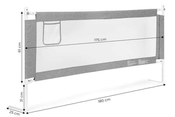 Sängskydd, 180 cm, säkerhetsbarriär för barn, ECOTOYS