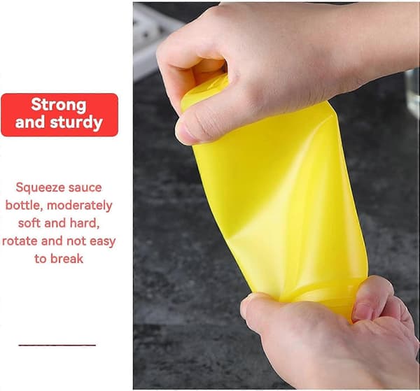 3 stk. 3-hullers krydderi-squeeze-flaske, tomme squeeze-sauceflasker 450 ml krydderidispenser med låg