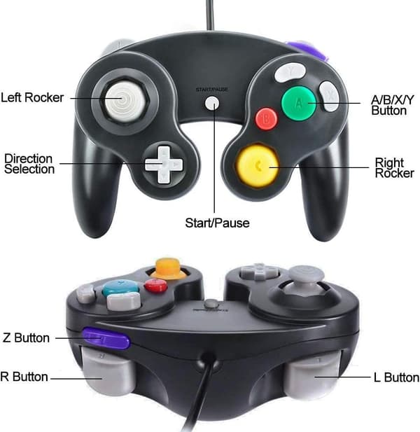 Gamecube-kontroller, 2-pakning klassisk kontroller med vibrasjon - XF14-