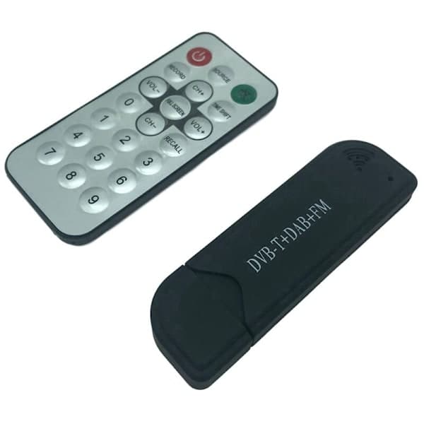 SDR-mottaker RTL2832U USB2.0 DVB-T DAB FM SDR RTL-SDR radiomottaker med antenne og fjernkontroll