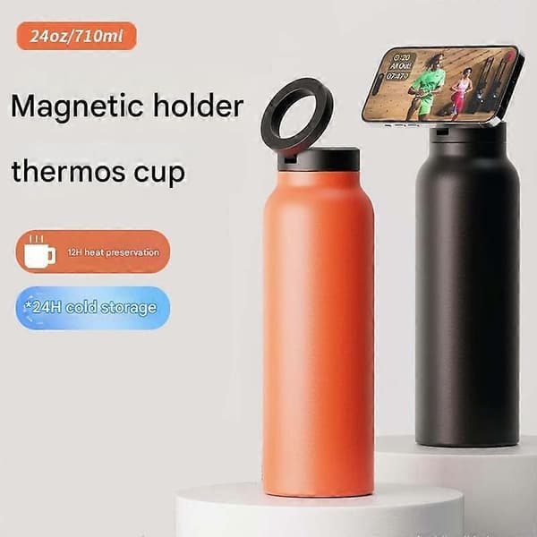 710 ml isoleret vandflaske magnetisk telefonholder varm 12 timer kold 24 timer termokande blå Blue