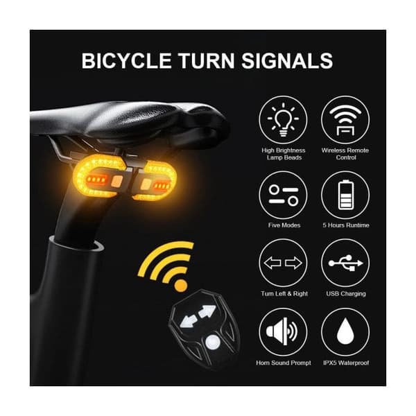 Cykelblinklys, for- og bagindikatorlys til cykler, IPX