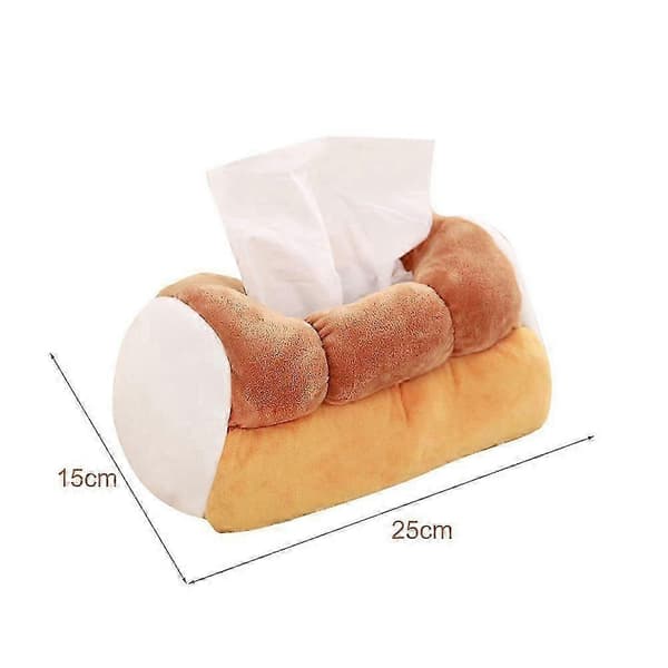 Simulation Toast Tissue Box Plys Brød Papirholder Servietbeholder Til Hjem Bil Cafe (25*15*15cm)