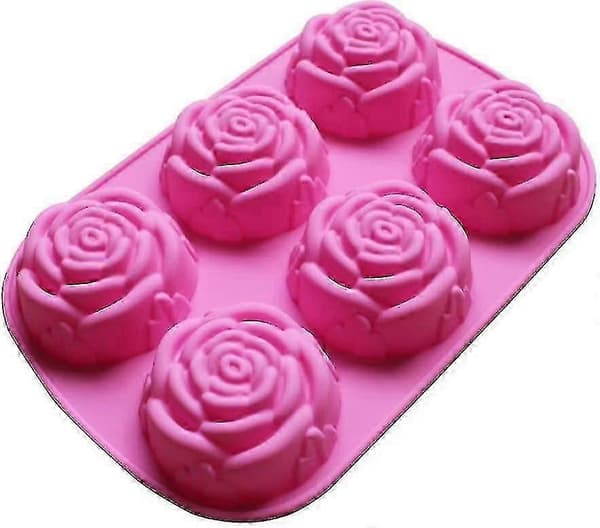 Sett med 2 store roseblomst isbit sjokolade såpeform silikon festlag