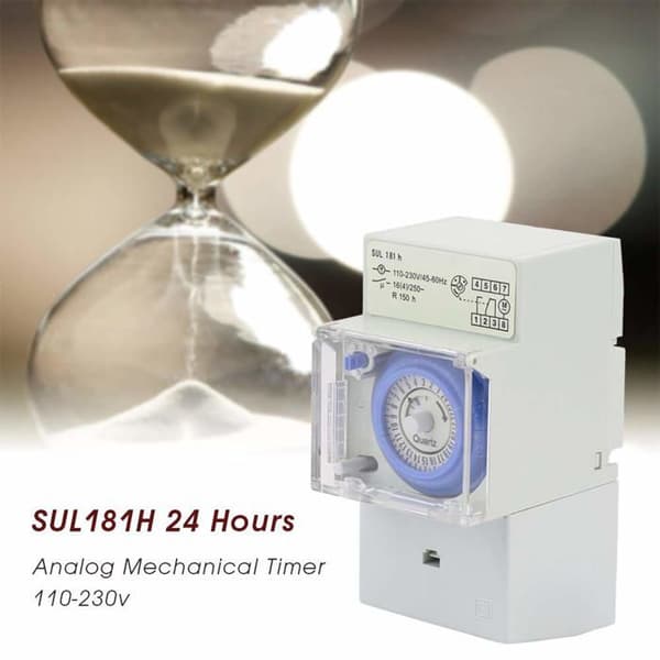 SUL181H Modulært Ur - Vandtæt Mekanisk Timer - 24-Timers Programmerbar - 110-230V