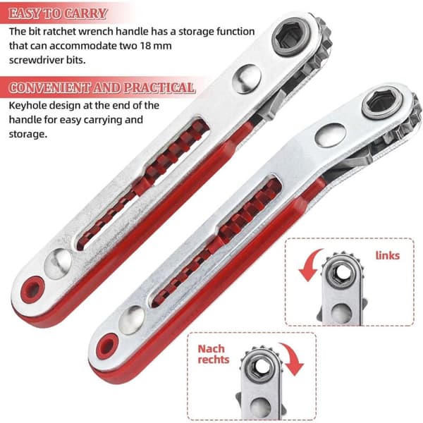 2-delt mini magnetisk skraldesæt, 1/4\" mini nøgleskralde til gadgets, hjem, maskiner og andre apparater