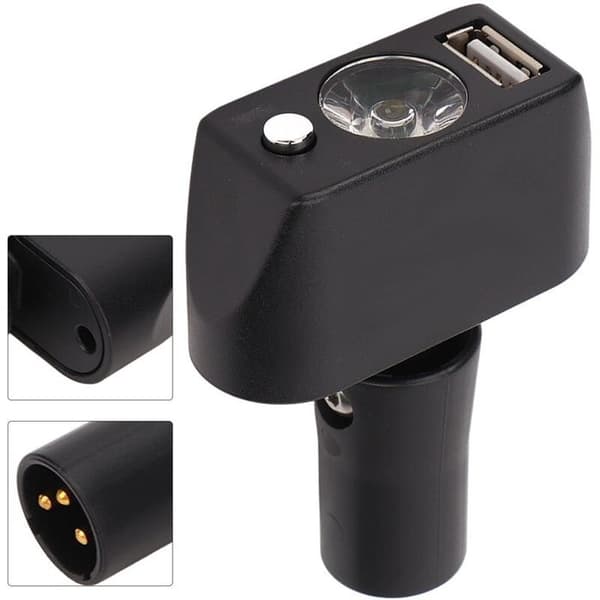 Elektrisk rullestollys - 3-pinners XLR-hode USB-lading LED rullestolbelysningskontroller