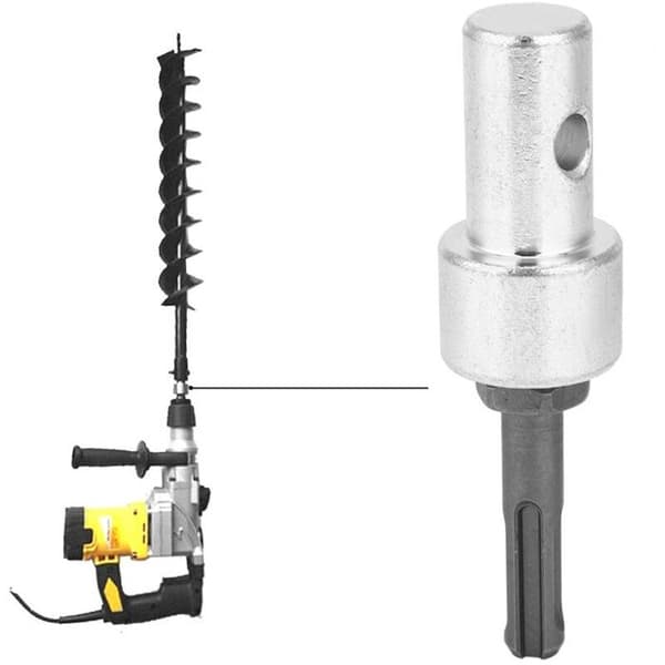 Metalljordboradapter for drill (SDS Plus / rund skaft) - Svart