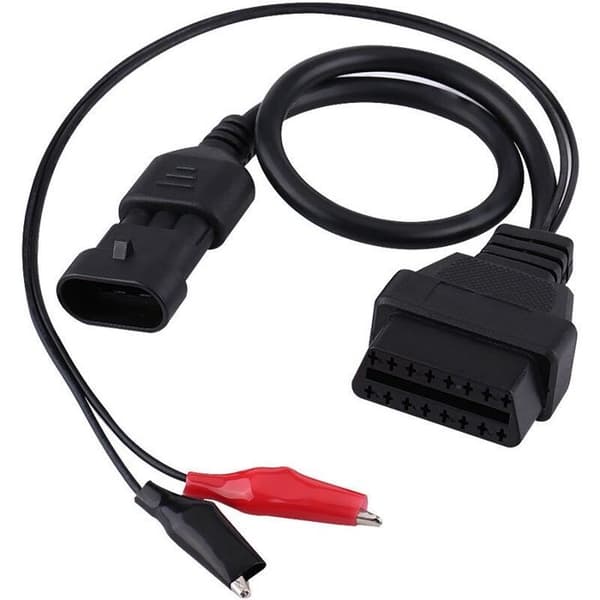 OBD2 adapterkabel til Alfa Romeo - 3-benet til 16-benet - 35 cm - Sort