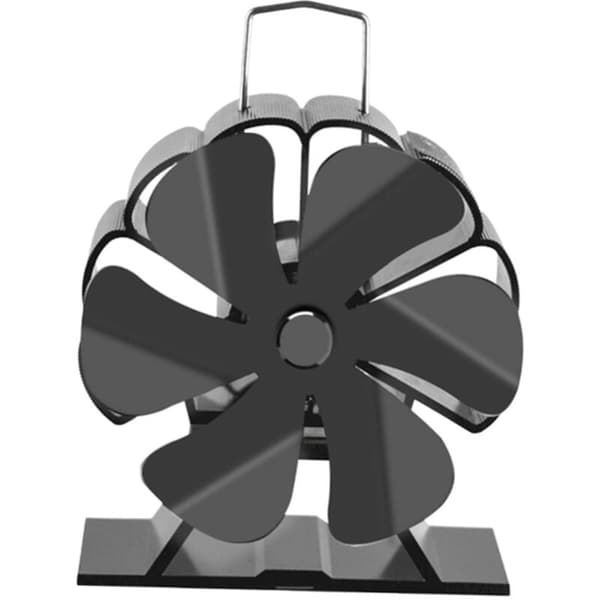 Mini 6-bladet brændeovnsventilator til varmecirkulation, pilleovnsventilator til pejs/brænder/brænde/skorsten