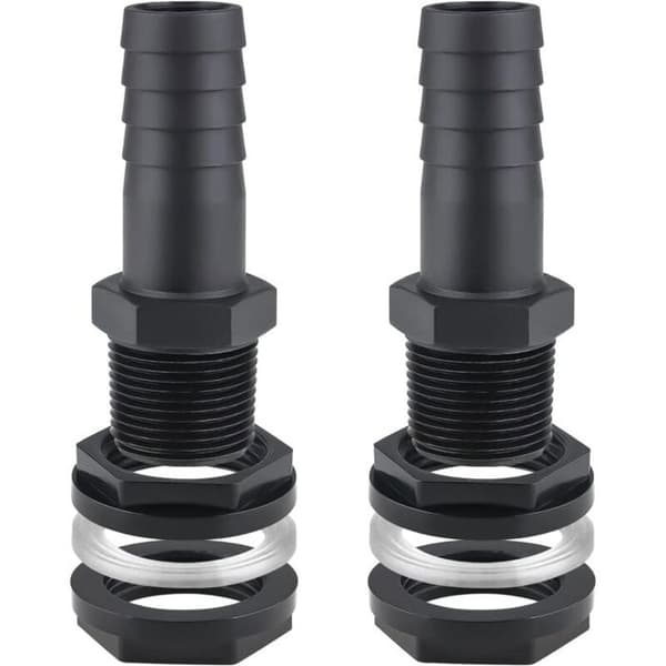 25 mm överflödesgenomföring för regnvattentank – 2-pack (PVC, vattentäta tätningar)