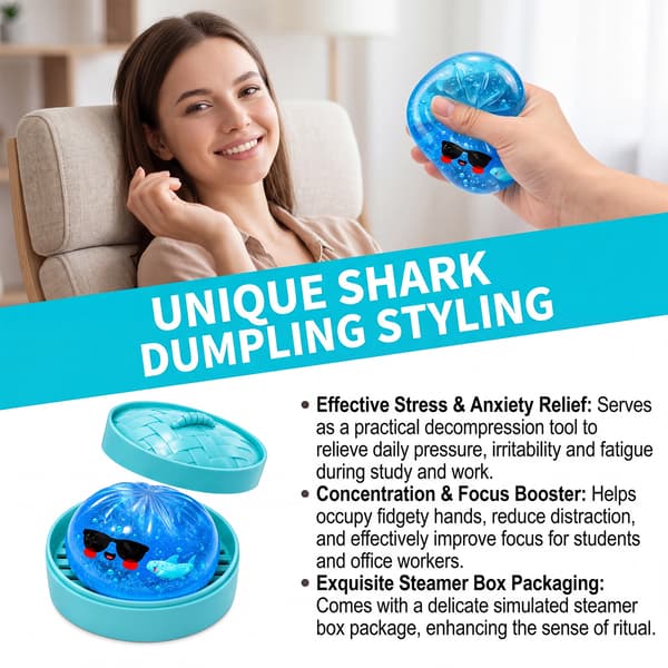 Den originale mystiske dumpling haj-udgave | Viral Squishy Fidget Toy Blind Box