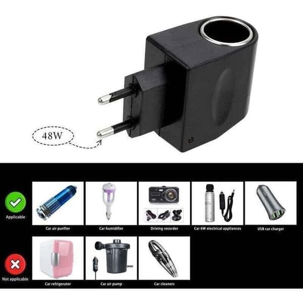 220V til 12V DC 48W strømomformer, bil sigarettenner AC-adapter, universell pluggtransformator