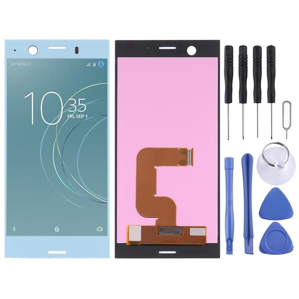 OEM LCD-skærm til Sony Xperia XZ1 Compact med touchskærm, komplet samling (sort) [DB] Blå Blue