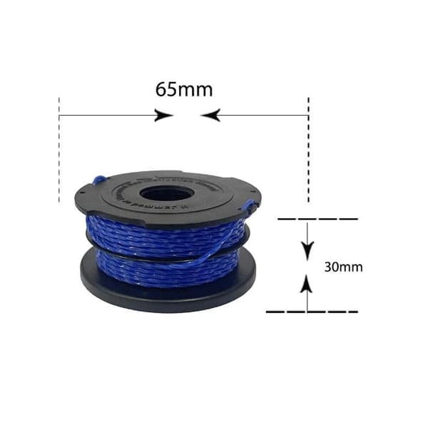 Pakke med 3 spoler med 1,5 mm (2 x 6 m) A6441X3-XJ trimmertråd for BLACK+DECKER gresstrimmere - Automatisk trådmating