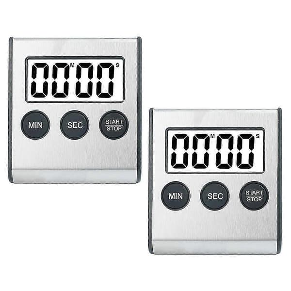 2 stk Kjøkkentimer Digital Timer Kjøkkentimer Stoppeklokke Digital Timer med Magnet Eggtimer Digital Kjøkkenklokke