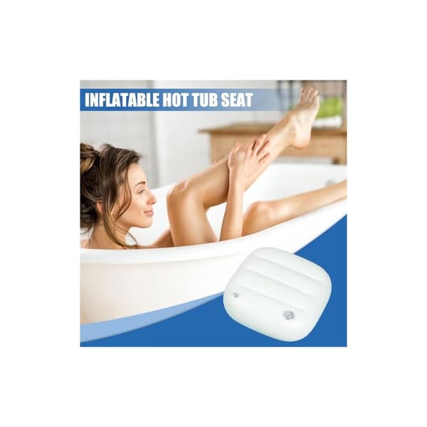 Oppblåsbart sete for spa, vektet forsterkningspute for spa, justerbar fasthet ved fylling med vann/luft, setepute for badekar, baderom