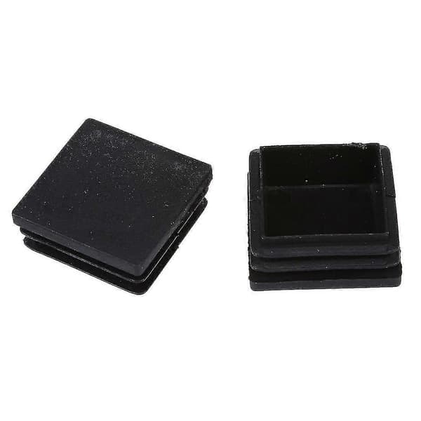 40 mm x 40 mm firkantede plastikrørindsatser, endepropper, sorte, 10 stk.