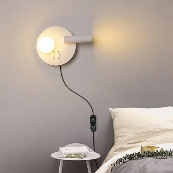 Stk. sort inline lampafbryder 250V 10A mellemafbryder med LED-indikator inline ledningsafbryder til sengelampe bordlampe elkabel..