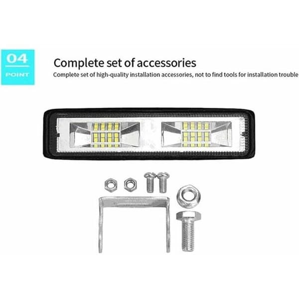 48W LED arbeidslys (2x) - 16 lysdioder - 9-32V DC - IP67 vanntett