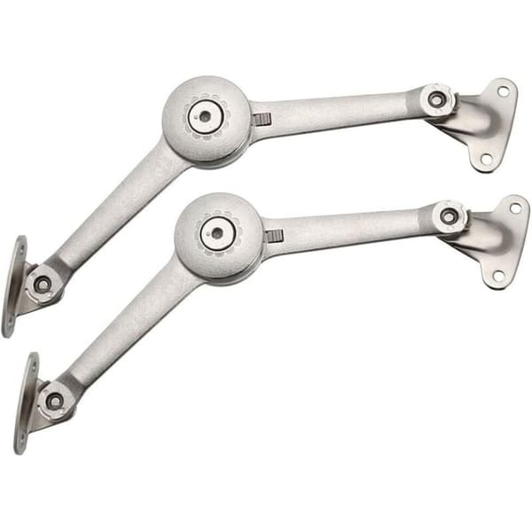 Lockstödgångjärn (2 stycken), satin nickel, mjukstängande, för lock