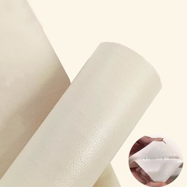Lapp for lærreparasjon - 50x137cm - Selvklebende - Vanntett - Hvit