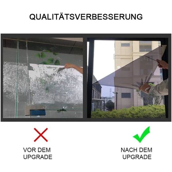 Envägs spegelfilm 40×200 cm - UV-blockerande solfilm, minskar värme med 50%, insynsskydd